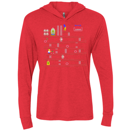 T-Shirts Vintage Red / X-Small King Kang Triblend Long Sleeve Hoodie Tee