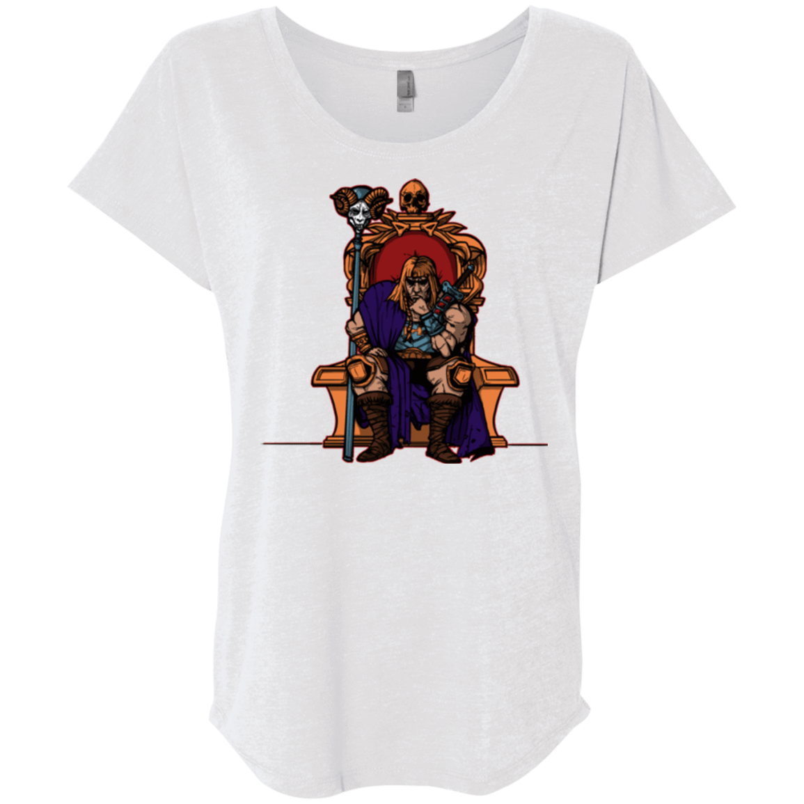 T-Shirts Heather White / X-Small King Of Eternia Triblend Dolman Sleeve