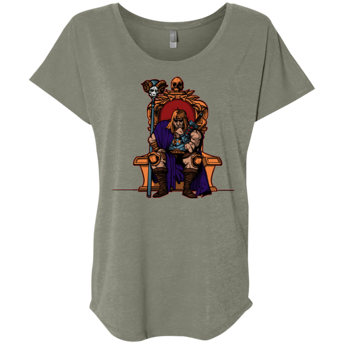 T-Shirts Venetian Grey / X-Small King Of Eternia Triblend Dolman Sleeve