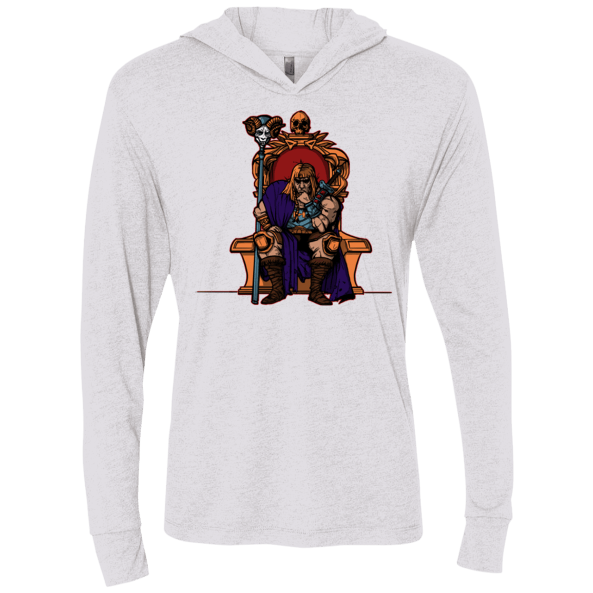 T-Shirts Heather White / X-Small King Of Eternia Triblend Long Sleeve Hoodie Tee