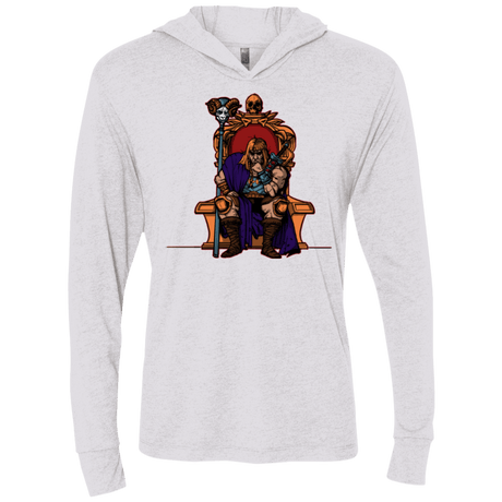 T-Shirts Heather White / X-Small King Of Eternia Triblend Long Sleeve Hoodie Tee