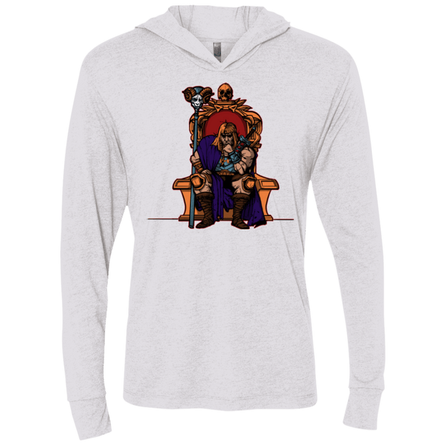 T-Shirts Heather White / X-Small King Of Eternia Triblend Long Sleeve Hoodie Tee