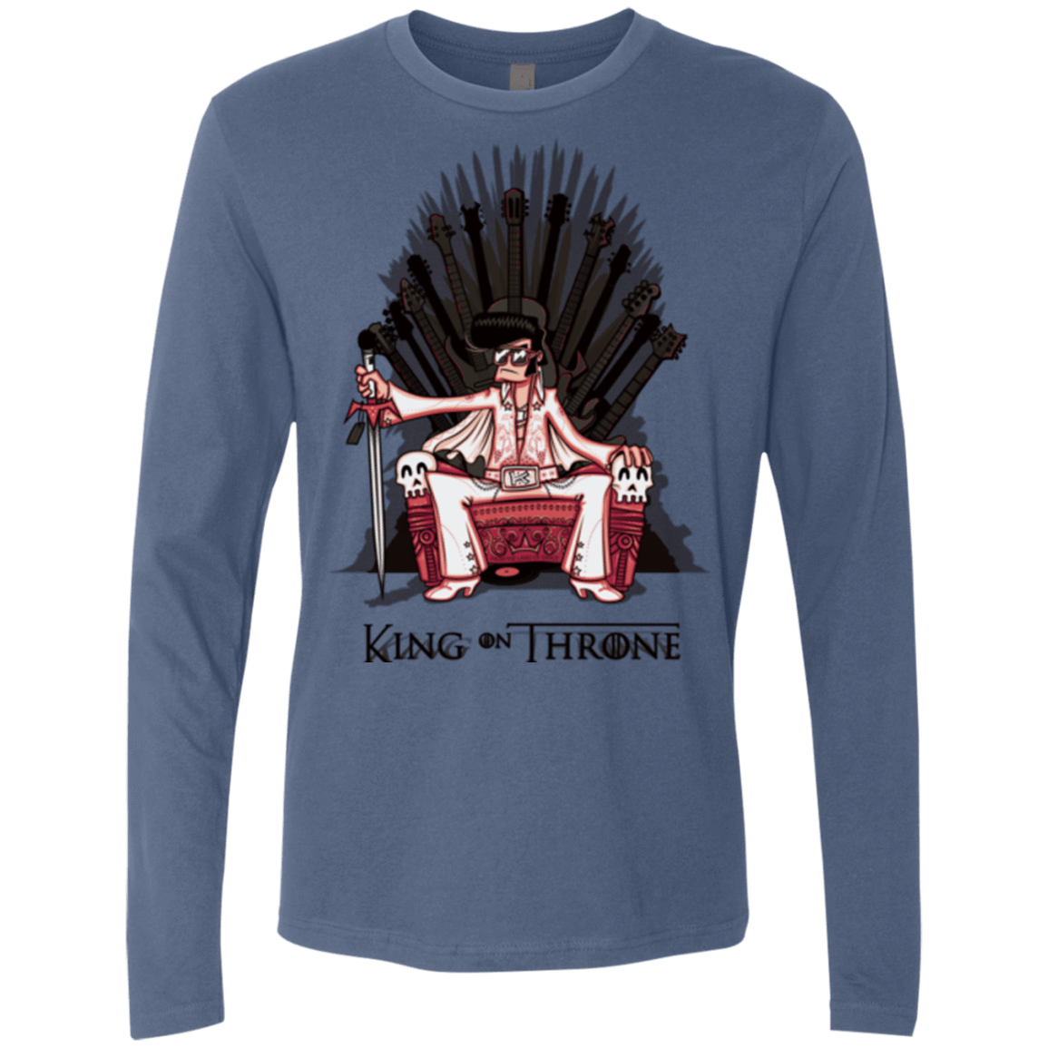 T-Shirts Indigo / Small King on Throne Men's Premium Long Sleeve