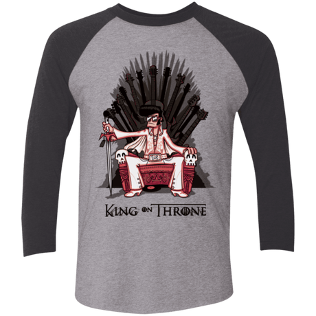 T-Shirts Premium Heather/ Vintage Black / X-Small King on Throne Men's Triblend 3/4 Sleeve