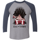 T-Shirts Premium Heather/ Vintage Navy / X-Small King on Throne Men's Triblend 3/4 Sleeve