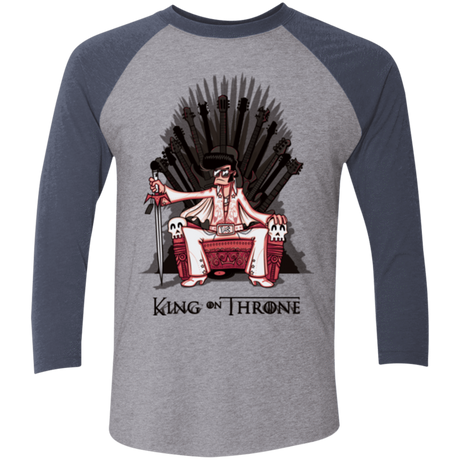 T-Shirts Premium Heather/ Vintage Navy / X-Small King on Throne Men's Triblend 3/4 Sleeve