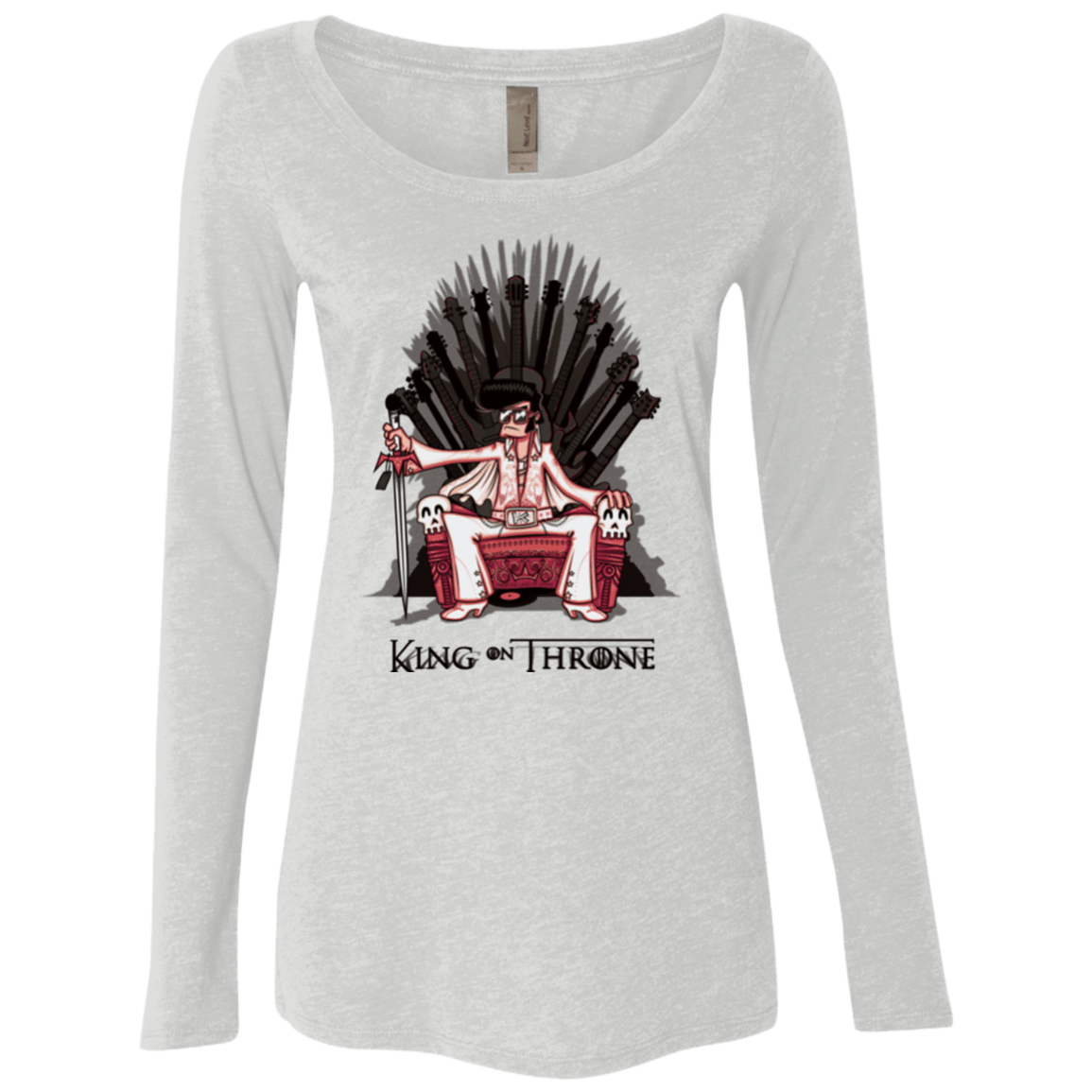 T-Shirts Heather White / Small King on Throne Women's Triblend Long Sleeve Shirt