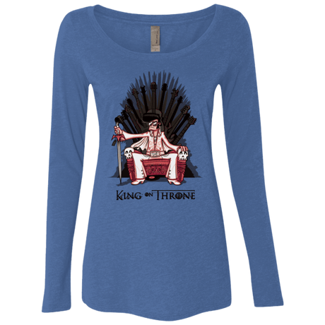 T-Shirts Vintage Royal / Small King on Throne Women's Triblend Long Sleeve Shirt