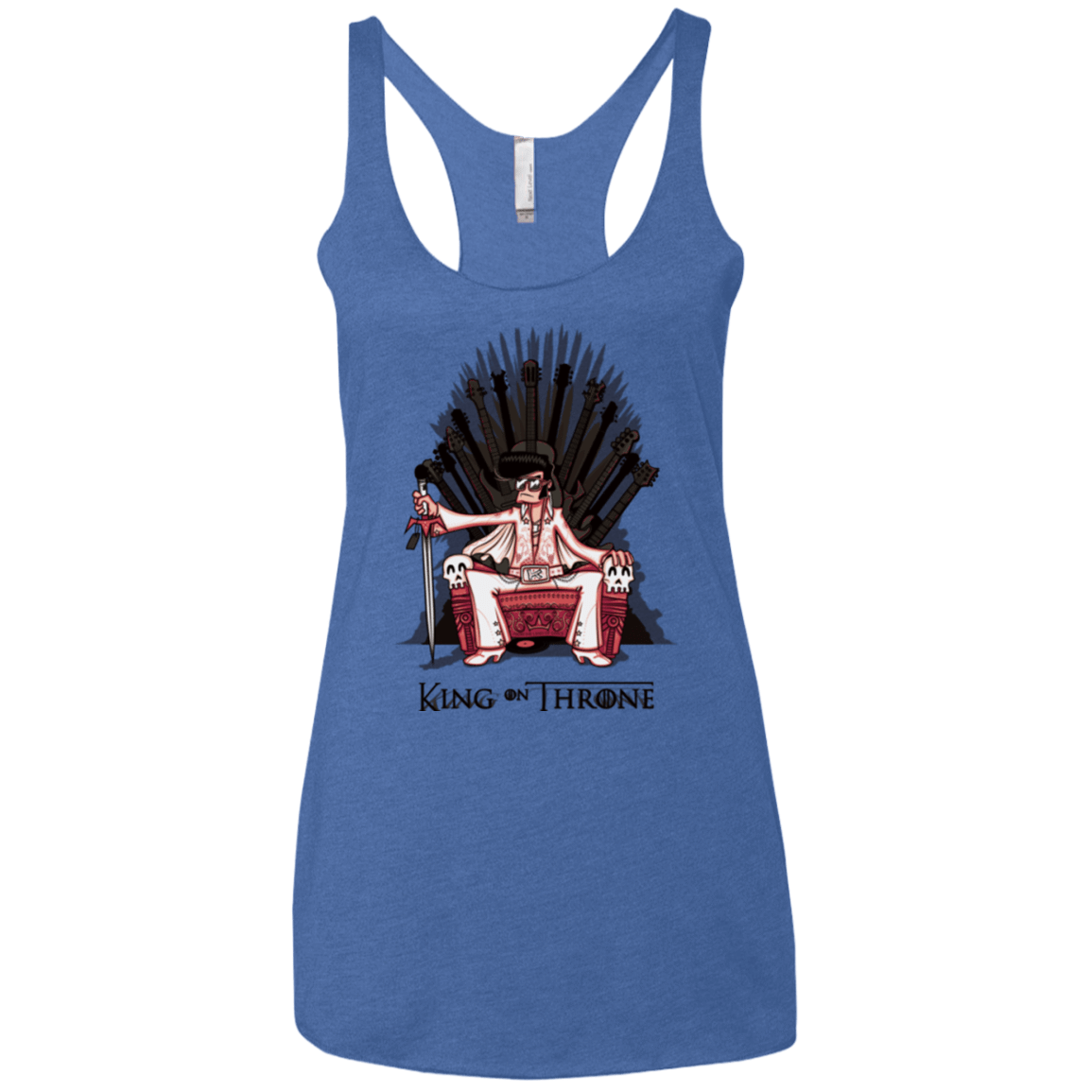 T-Shirts Vintage Royal / X-Small King on Throne Women's Triblend Racerback Tank