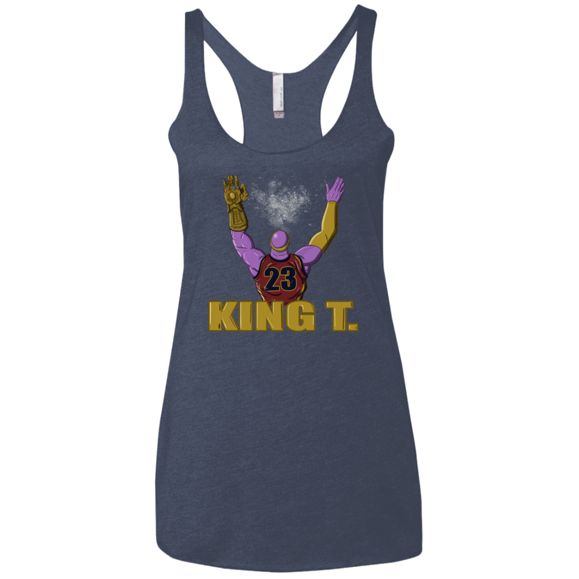 T-Shirts Vintage Navy / X-Small King Thanos Women's Triblend Racerback Tank