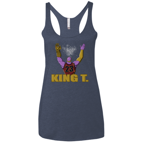 T-Shirts Vintage Navy / X-Small King Thanos Women's Triblend Racerback Tank