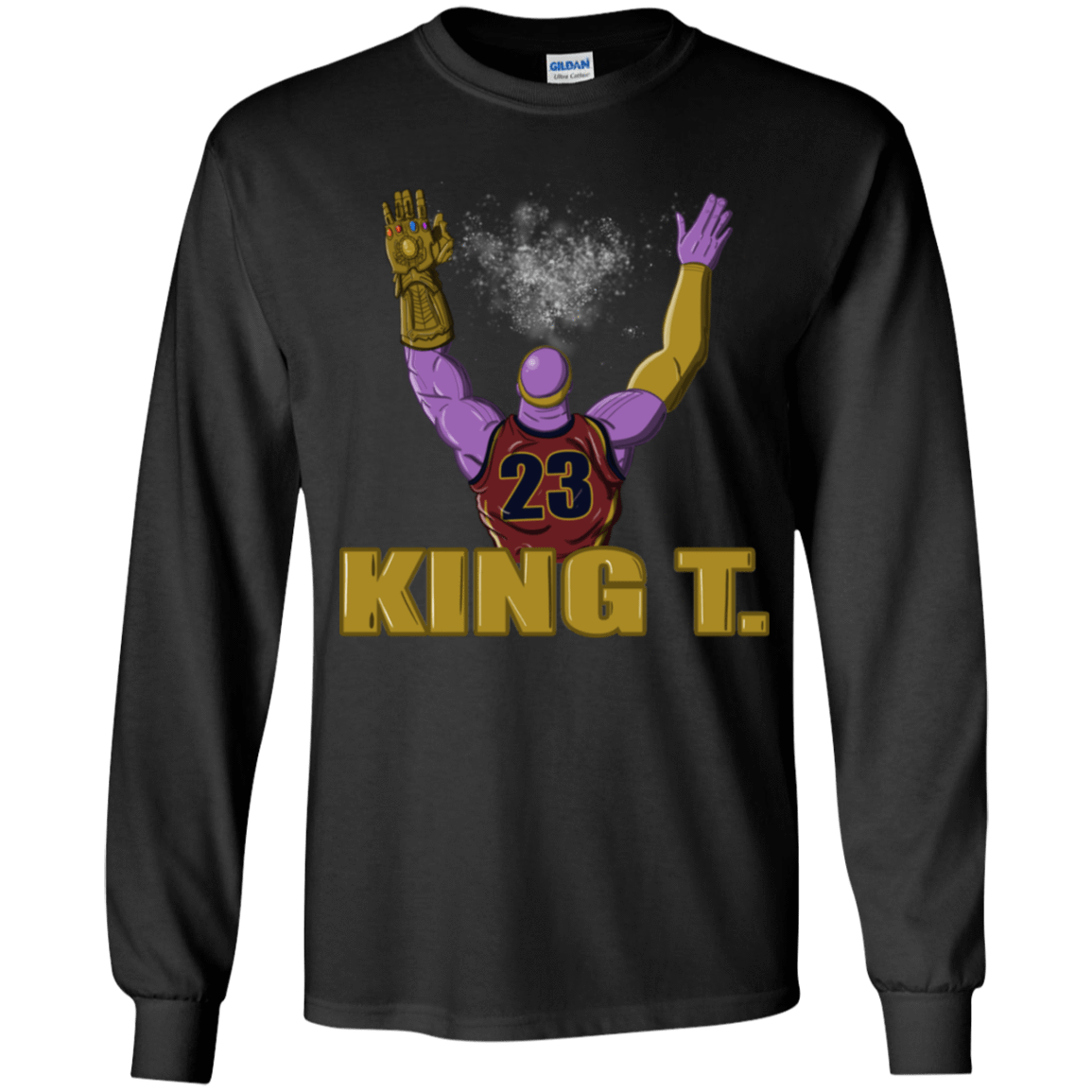 T-Shirts Black / YS King Thanos Youth Long Sleeve T-Shirt