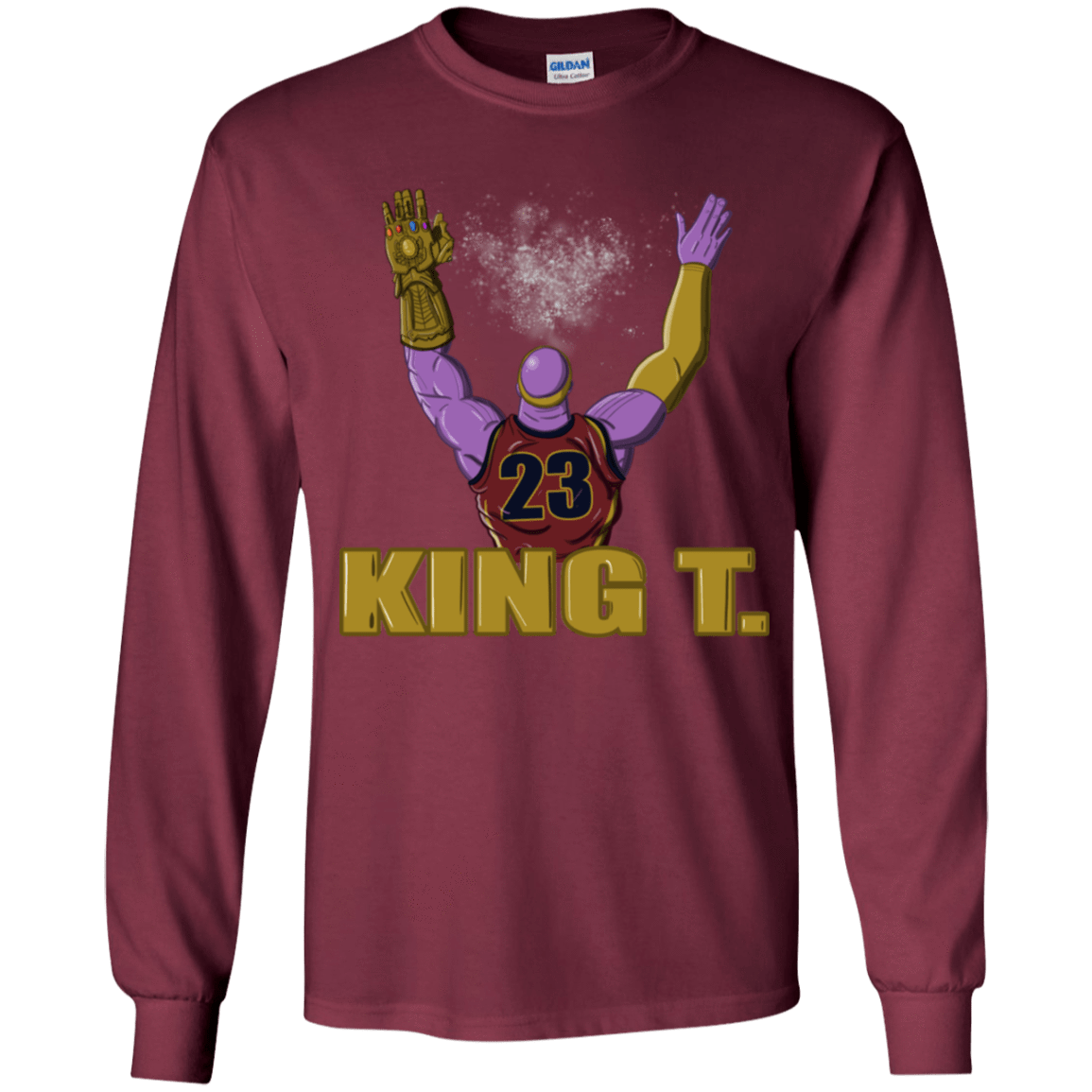 T-Shirts Maroon / YS King Thanos Youth Long Sleeve T-Shirt