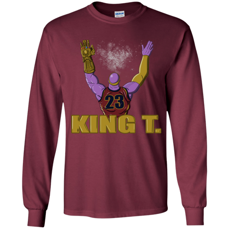 T-Shirts Maroon / YS King Thanos Youth Long Sleeve T-Shirt