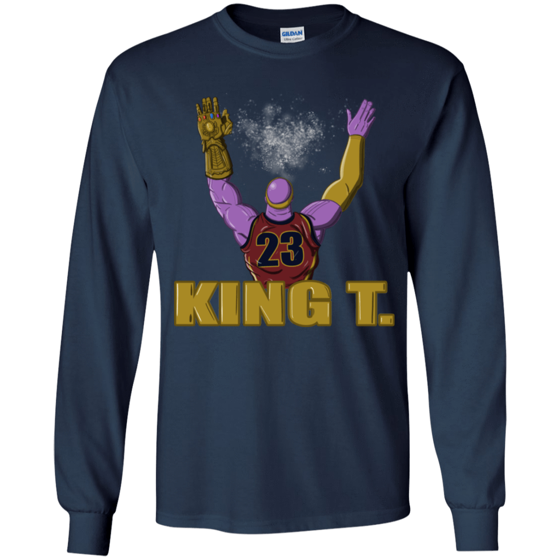 T-Shirts Navy / YS King Thanos Youth Long Sleeve T-Shirt