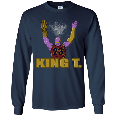 T-Shirts Navy / YS King Thanos Youth Long Sleeve T-Shirt