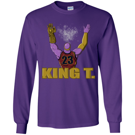 T-Shirts Purple / YS King Thanos Youth Long Sleeve T-Shirt