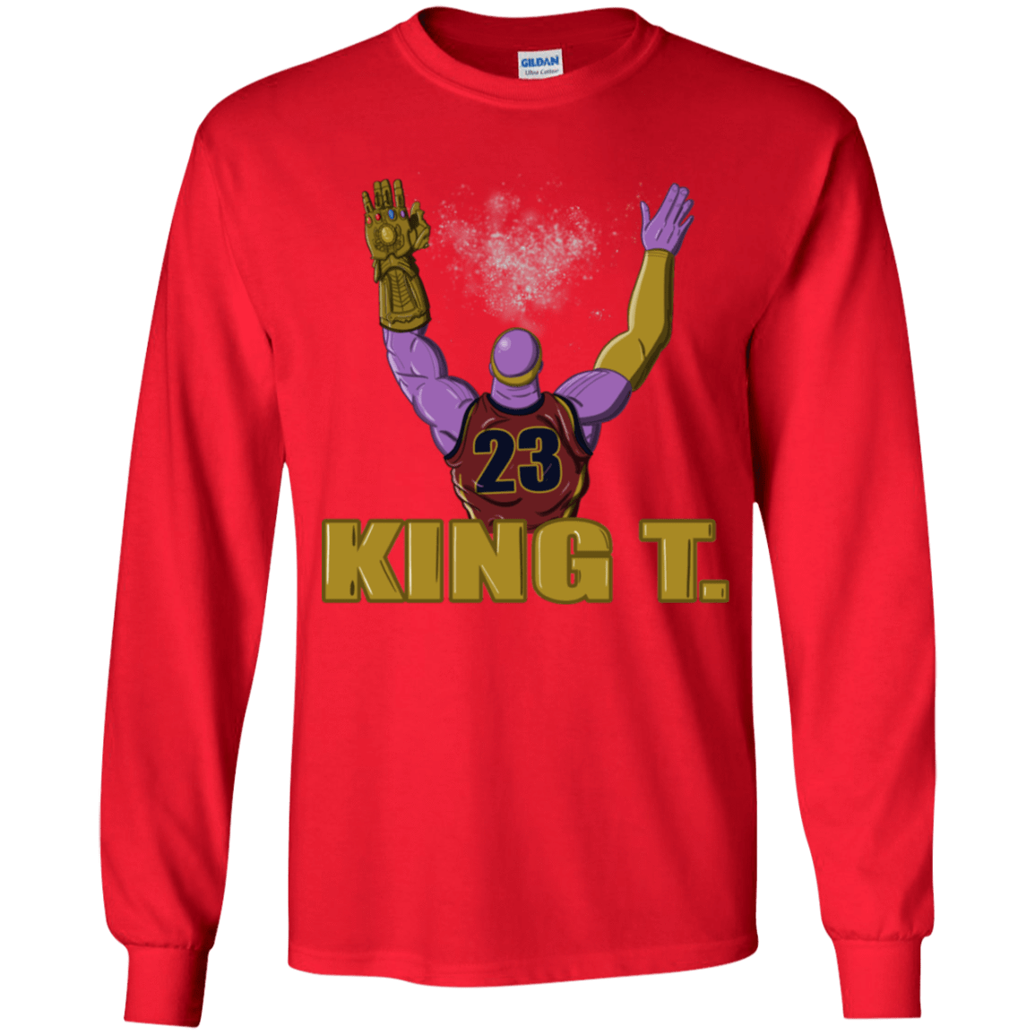 T-Shirts Red / YS King Thanos Youth Long Sleeve T-Shirt