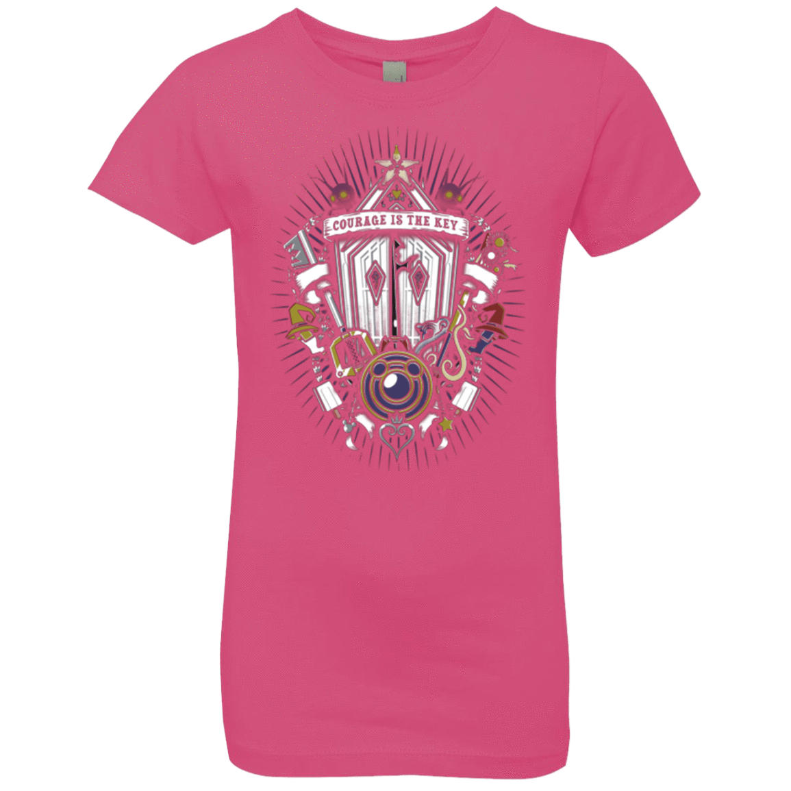 T-Shirts Hot Pink / YXS Kingdom & Hearts Crest Girls Premium T-Shirt