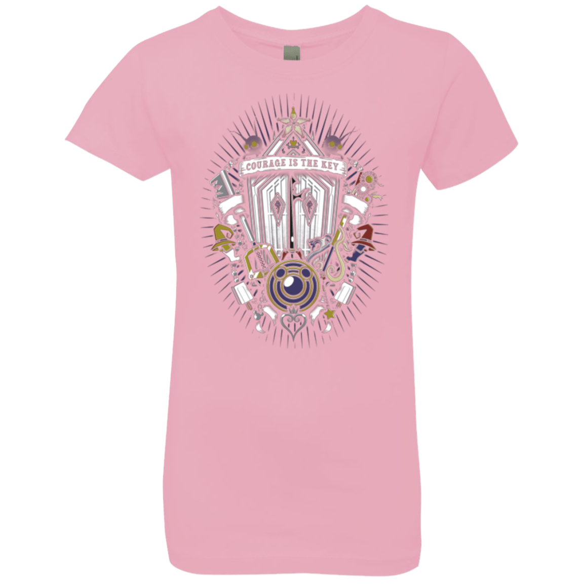 T-Shirts Light Pink / YXS Kingdom & Hearts Crest Girls Premium T-Shirt