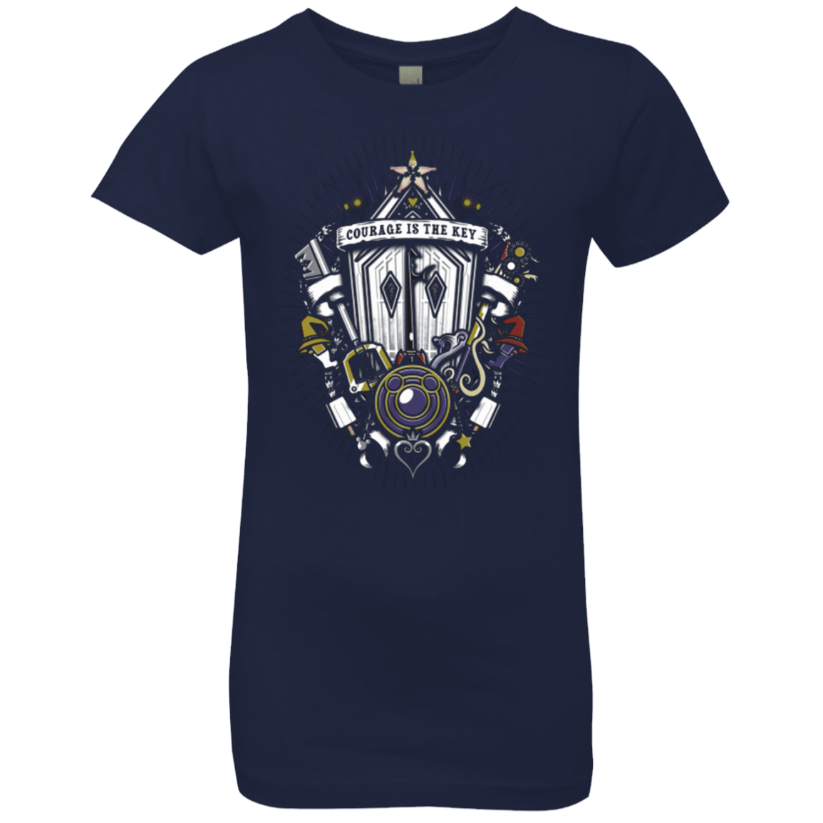 T-Shirts Midnight Navy / YXS Kingdom & Hearts Crest Girls Premium T-Shirt