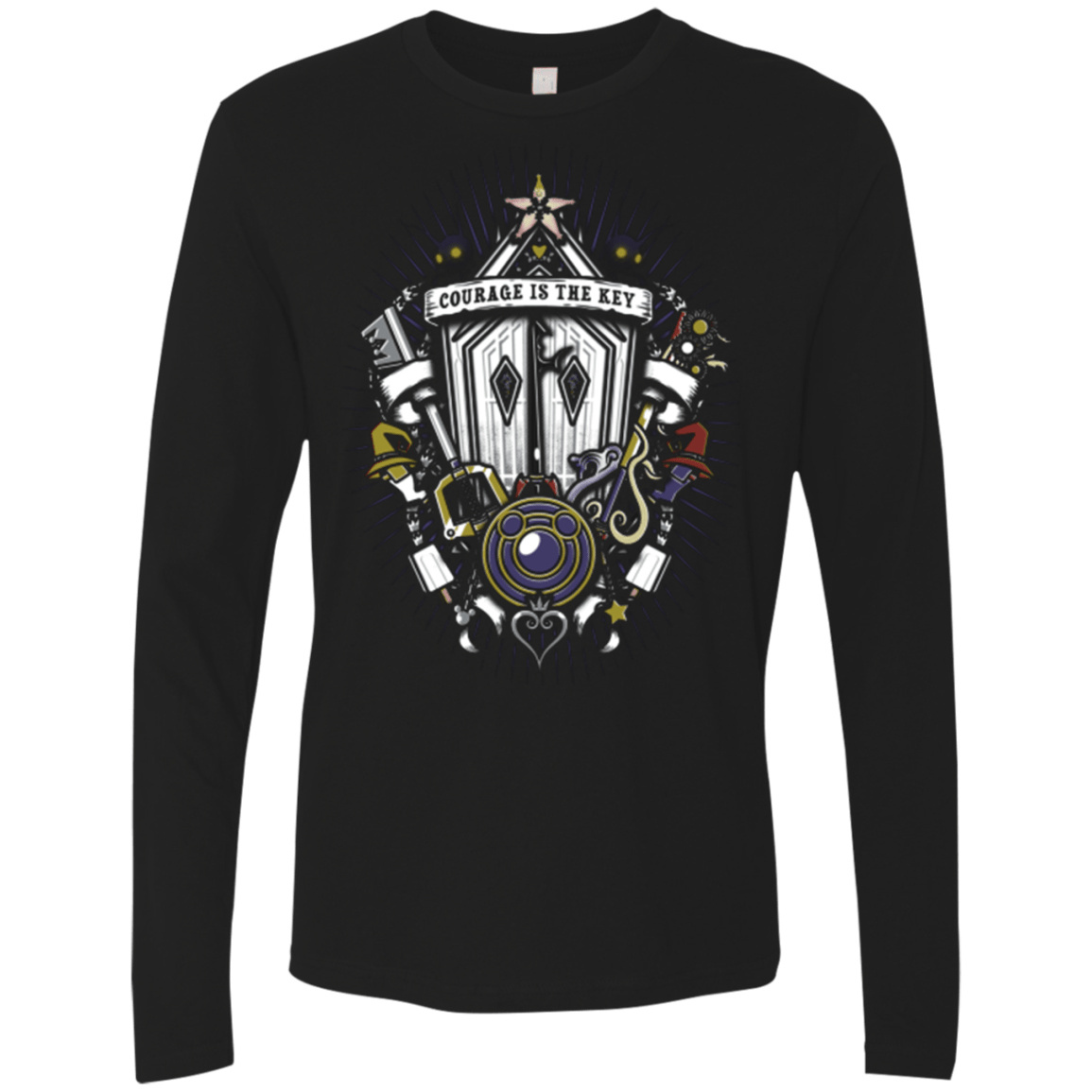 T-Shirts Black / Small Kingdom & Hearts Crest Men's Premium Long Sleeve