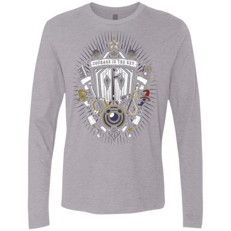 T-Shirts Heather Grey / Small Kingdom & Hearts Crest Men's Premium Long Sleeve