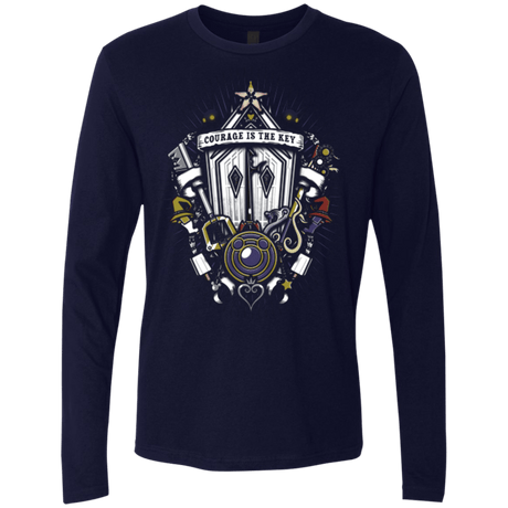 T-Shirts Midnight Navy / Small Kingdom & Hearts Crest Men's Premium Long Sleeve