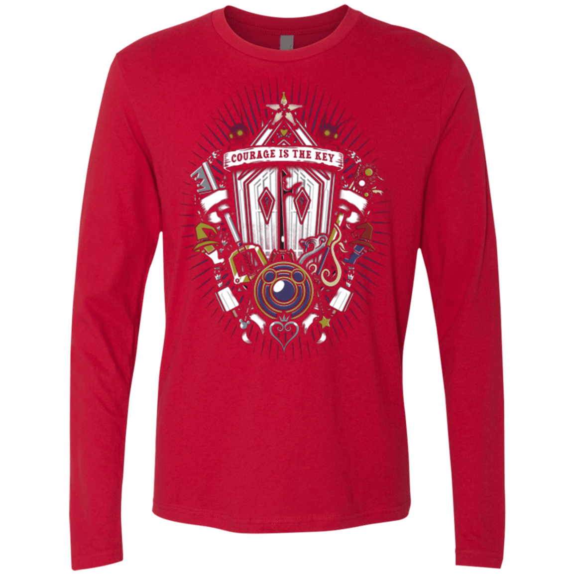 T-Shirts Red / Small Kingdom & Hearts Crest Men's Premium Long Sleeve
