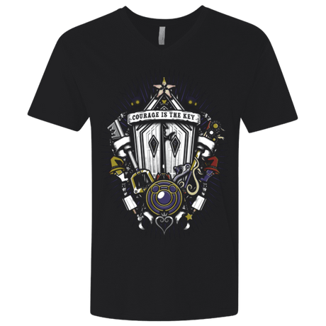 T-Shirts Black / X-Small Kingdom & Hearts Crest Men's Premium V-Neck