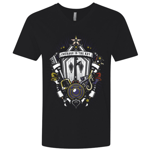 T-Shirts Black / X-Small Kingdom & Hearts Crest Men's Premium V-Neck