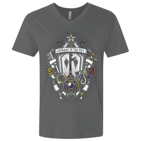 T-Shirts Heavy Metal / X-Small Kingdom & Hearts Crest Men's Premium V-Neck