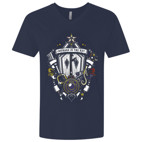 T-Shirts Midnight Navy / X-Small Kingdom & Hearts Crest Men's Premium V-Neck