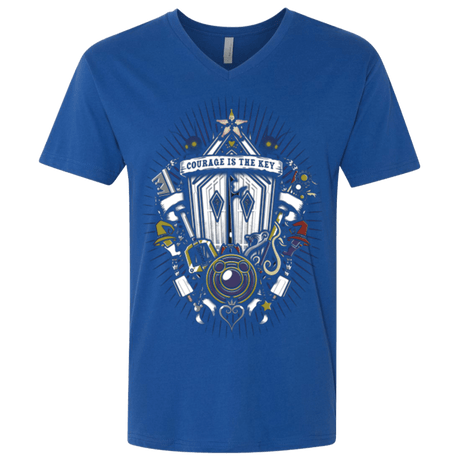 T-Shirts Royal / X-Small Kingdom & Hearts Crest Men's Premium V-Neck