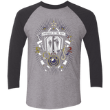 T-Shirts Premium Heather/ Vintage Black / X-Small Kingdom & Hearts Crest Men's Triblend 3/4 Sleeve