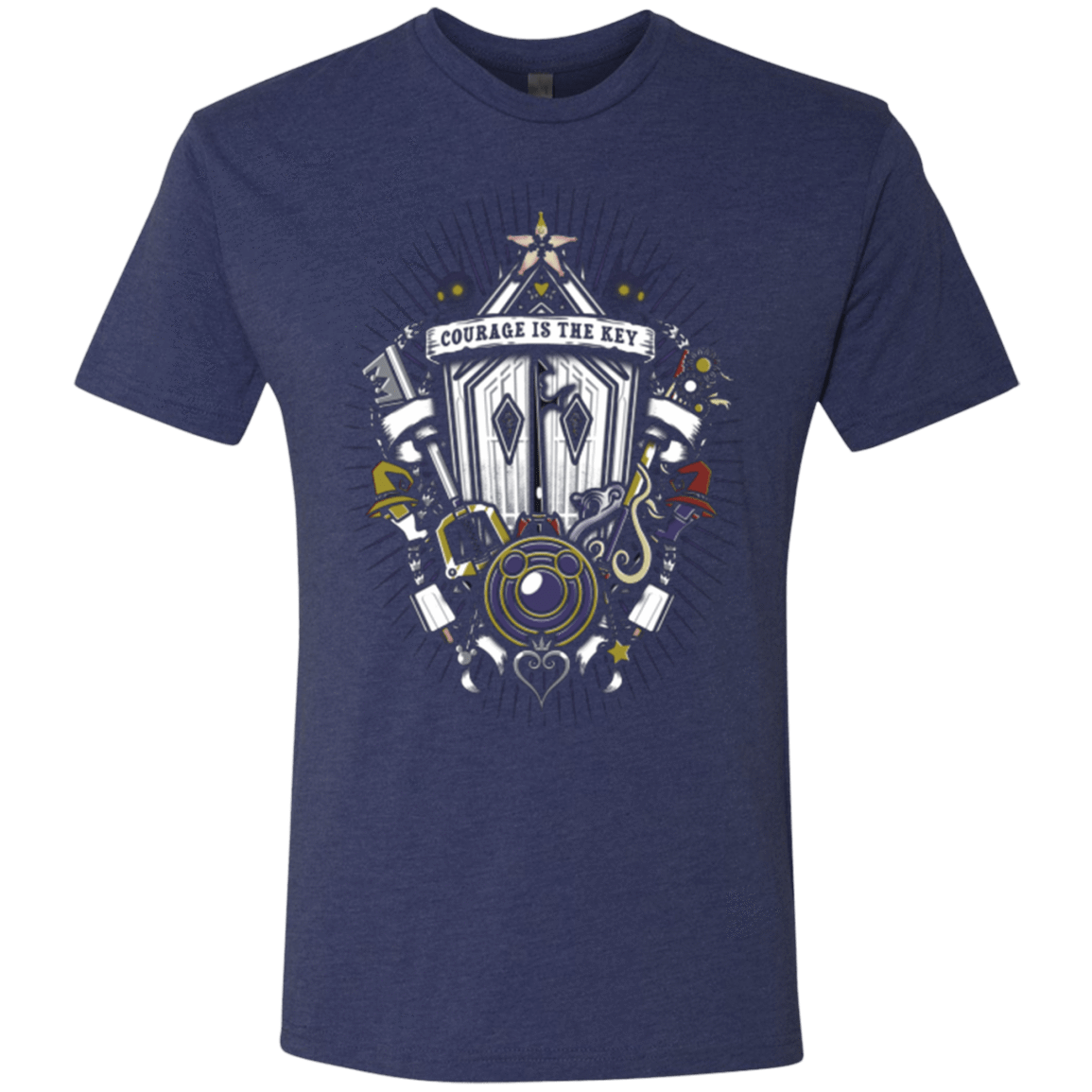 T-Shirts Vintage Navy / Small Kingdom & Hearts Crest Men's Triblend T-Shirt