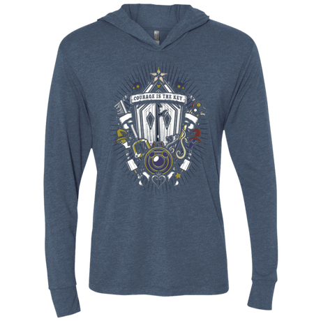 T-Shirts Indigo / X-Small Kingdom & Hearts Crest Triblend Long Sleeve Hoodie Tee