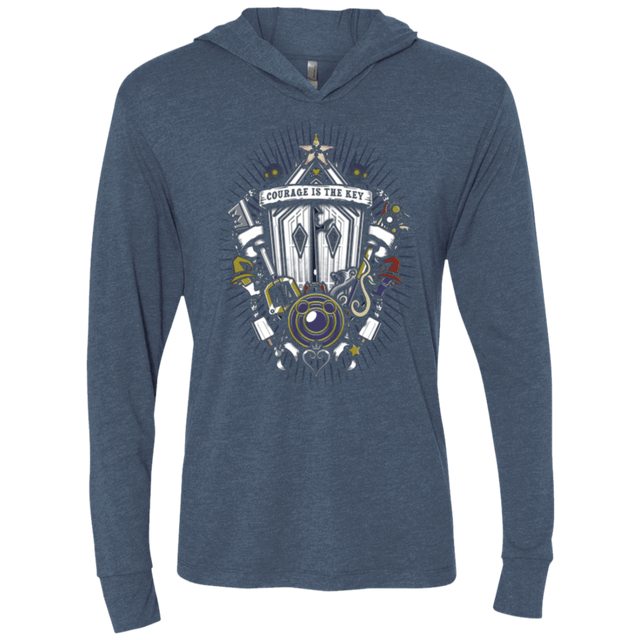 T-Shirts Indigo / X-Small Kingdom & Hearts Crest Triblend Long Sleeve Hoodie Tee