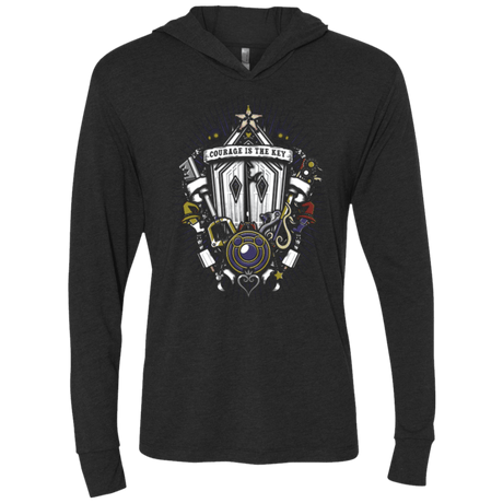 T-Shirts Vintage Black / X-Small Kingdom & Hearts Crest Triblend Long Sleeve Hoodie Tee