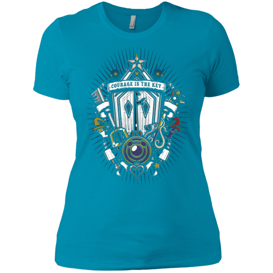 T-Shirts Turquoise / X-Small Kingdom & Hearts Crest Women's Premium T-Shirt