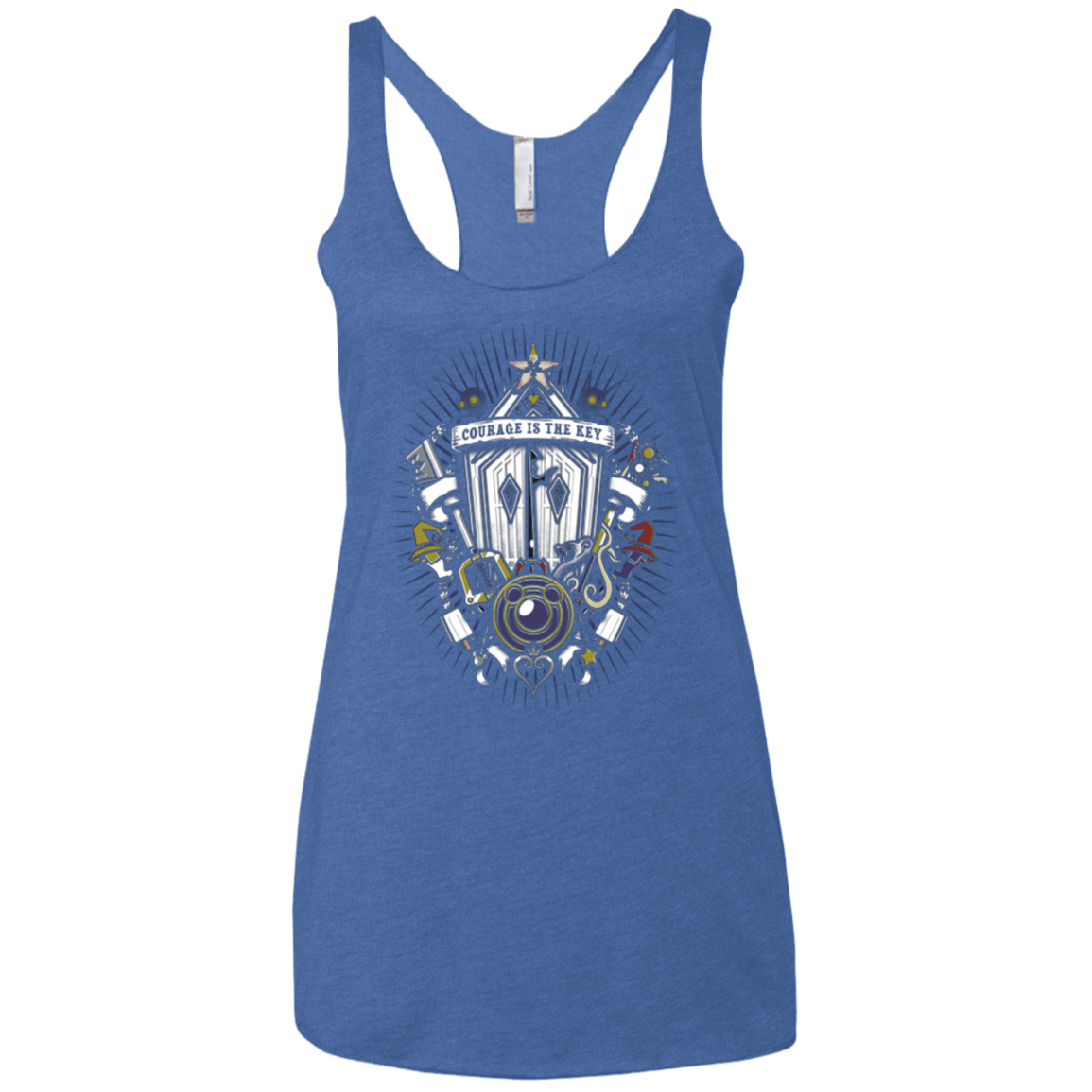 T-Shirts Vintage Royal / X-Small Kingdom & Hearts Crest Women's Triblend Racerback Tank