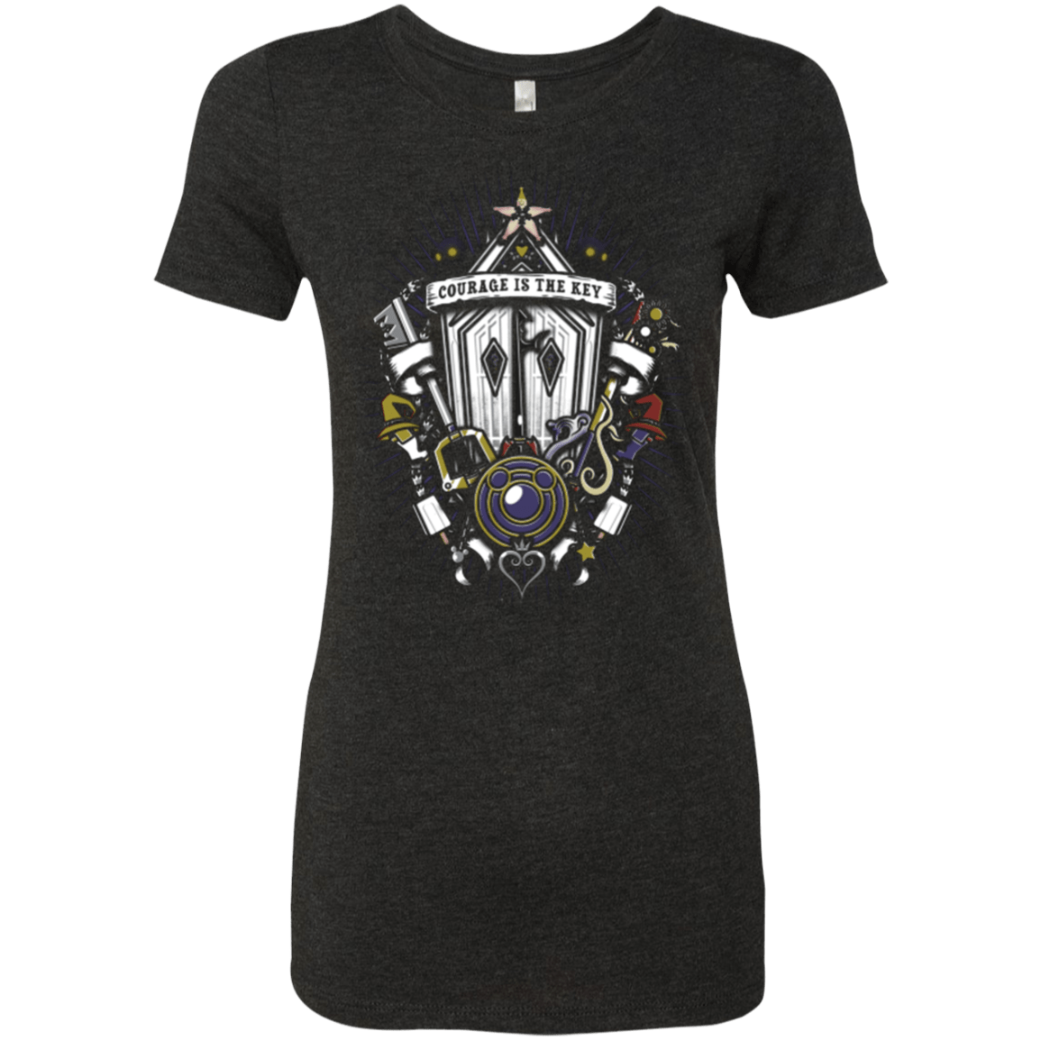 T-Shirts Vintage Black / Small Kingdom & Hearts Crest Women's Triblend T-Shirt
