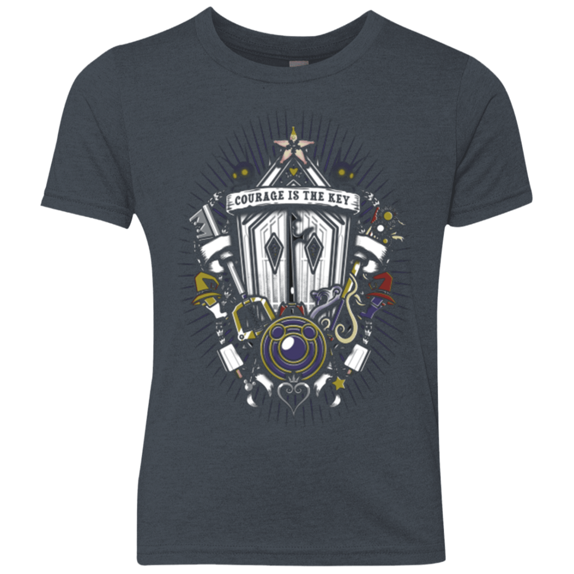 T-Shirts Vintage Navy / YXS Kingdom & Hearts Crest Youth Triblend T-Shirt