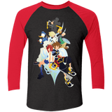 T-Shirts Vintage Black/Vintage Red / X-Small Kingdom Hearts Men's Triblend 3/4 Sleeve
