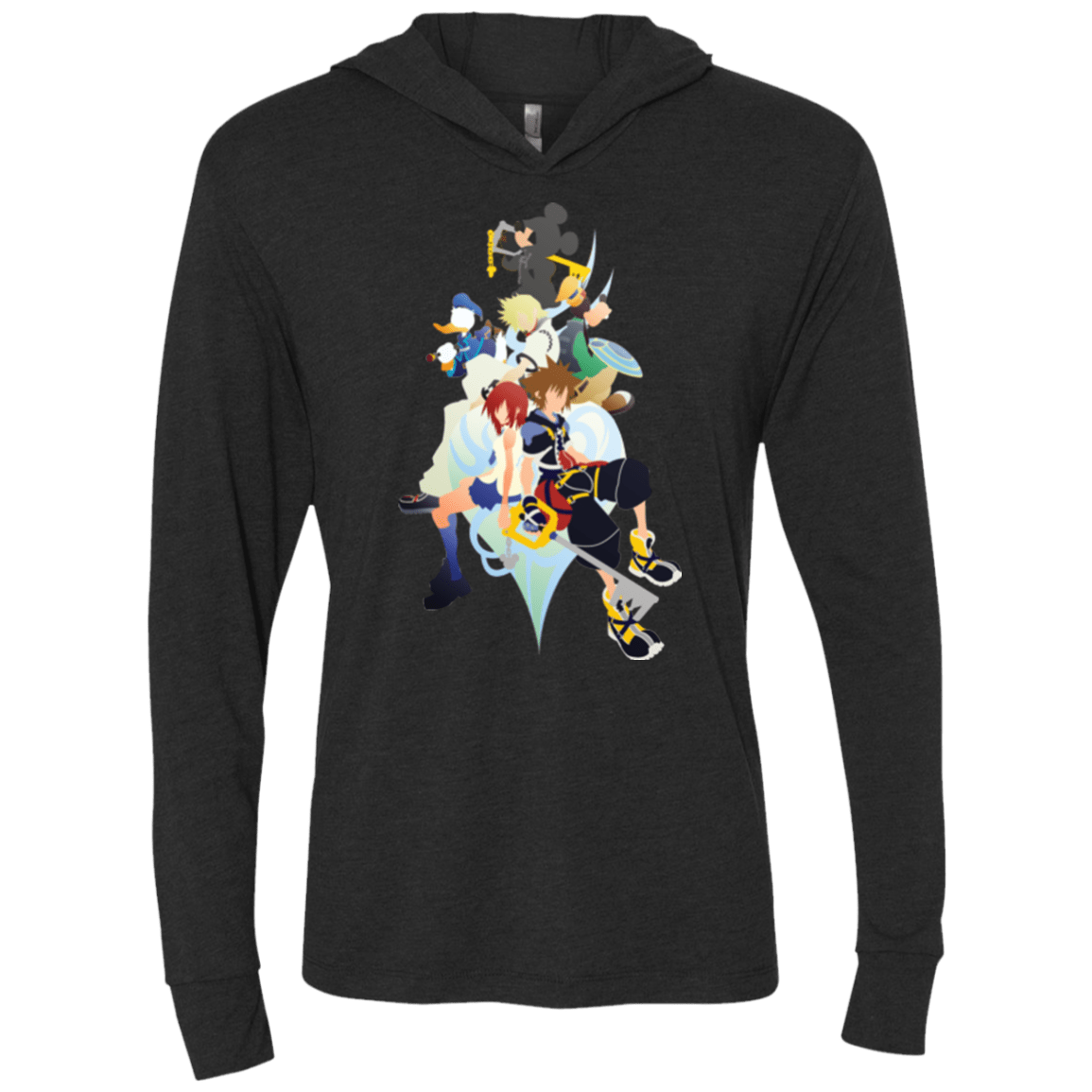 T-Shirts Vintage Black / X-Small Kingdom Hearts Triblend Long Sleeve Hoodie Tee
