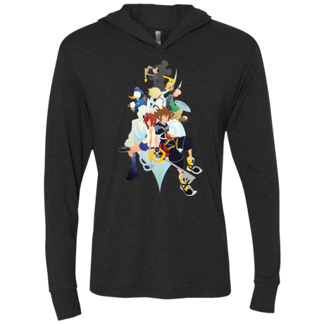 T-Shirts Vintage Black / X-Small Kingdom Hearts Triblend Long Sleeve Hoodie Tee