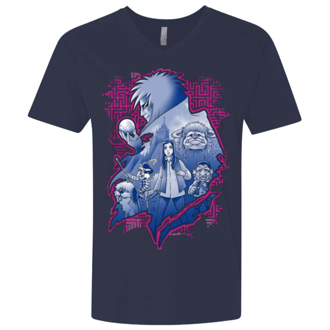 T-Shirts Midnight Navy / X-Small Kings Labyrinth Men's Premium V-Neck