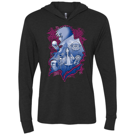 T-Shirts Vintage Black / X-Small Kings Labyrinth Triblend Long Sleeve Hoodie Tee