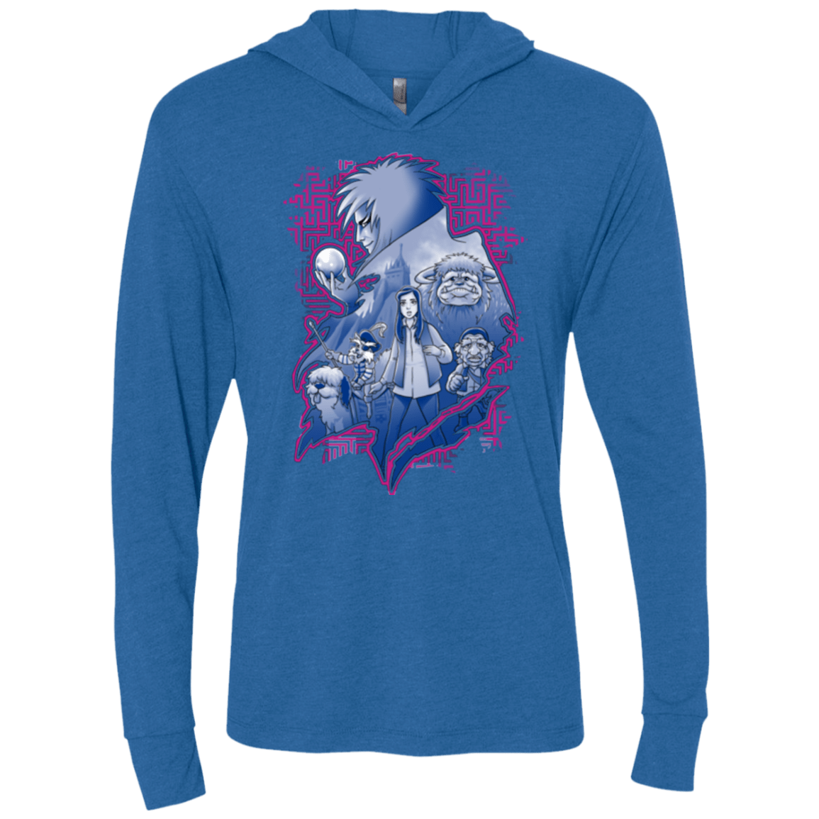 T-Shirts Vintage Royal / X-Small Kings Labyrinth Triblend Long Sleeve Hoodie Tee