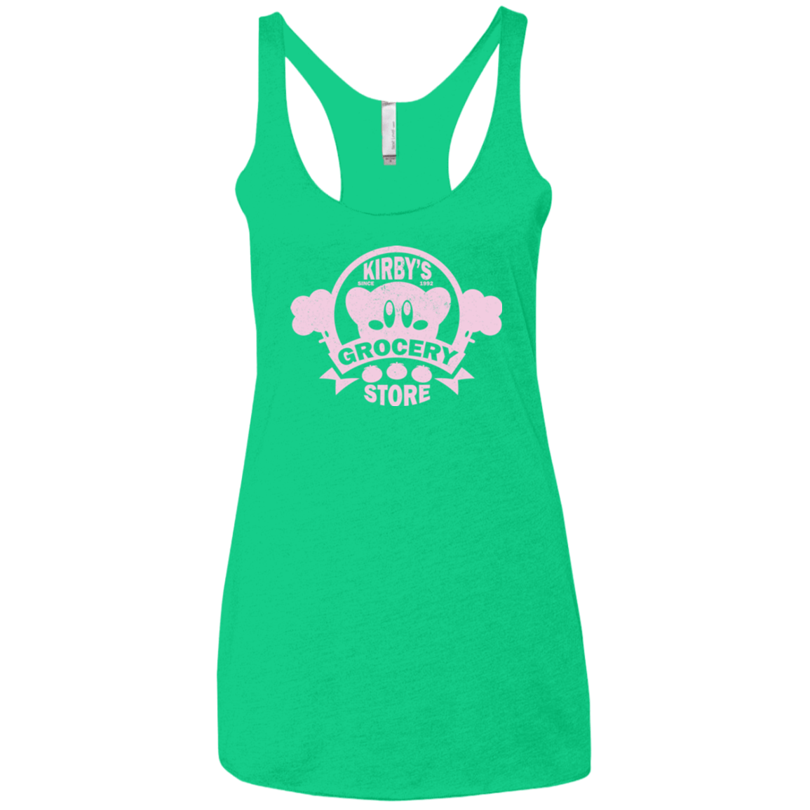 T-Shirts Envy / X-Small Kirbys Grocery Store Women's Triblend Racerback Tank
